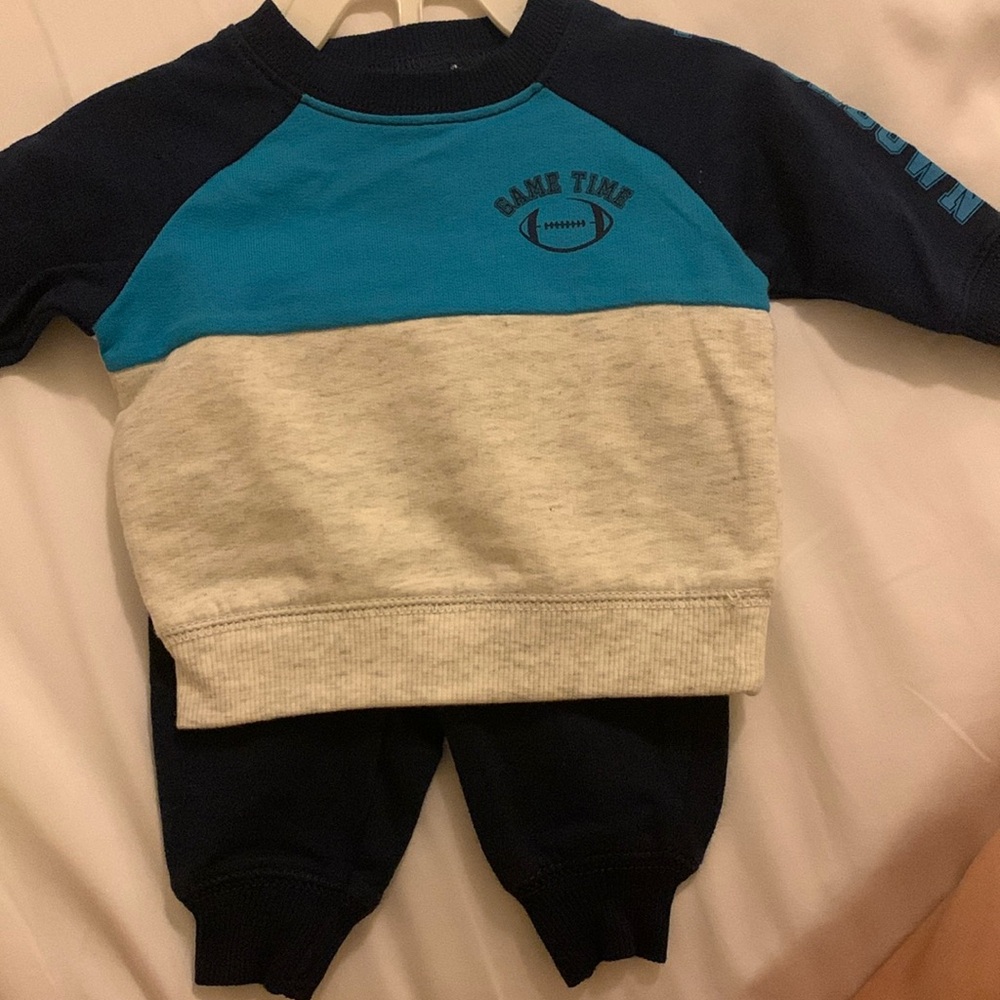 Carters newborn football sweater and sweat set